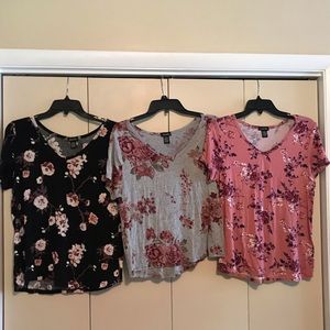 Lot of (3) THREE Floral shirts